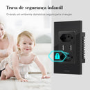 Tomada COIBEU WiFi 2 USB Com Painel De Vidro De Toque De Soquete Botão De Saída Funciona Tuya Alexa Google 2 Tomada e 2USB