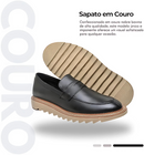 Sapato Casual Social Oxford Derby Couro Elástico StepSync Tratorada