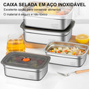 Pote Hermético de Inox 1000ml com Tampa — Ideal para Marmita e Armazenamento no Refrigerador