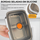 Pote Hermético de Inox 1000ml com Tampa — Ideal para Marmita e Armazenamento no Refrigerador