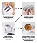 Caneca Mixer Automática - Copo Inox Suporte Magnético à Pilha 380ml