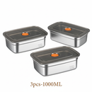 Pote Hermético de Inox 1000ml com Tampa — Ideal para Marmita e Armazenamento no Refrigerador