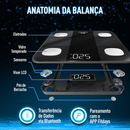 Balança de Bioimpedância Digital Smart  Corporal 180kg Com Aplicativo Profissional Bluetooth