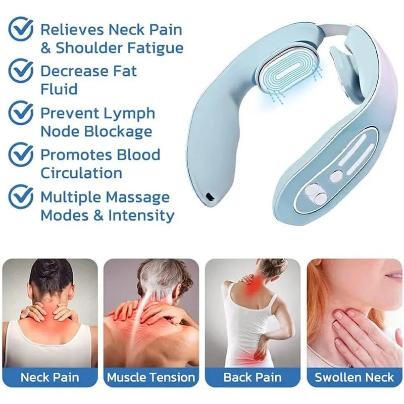 Massageador Cervical Pescoço Elétrico Relaxador - 12 Níveis