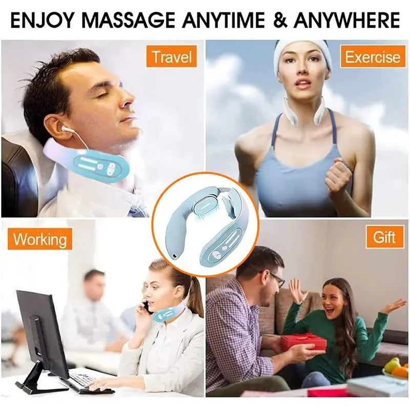 Massageador Cervical Pescoço Elétrico Relaxador - 12 Níveis