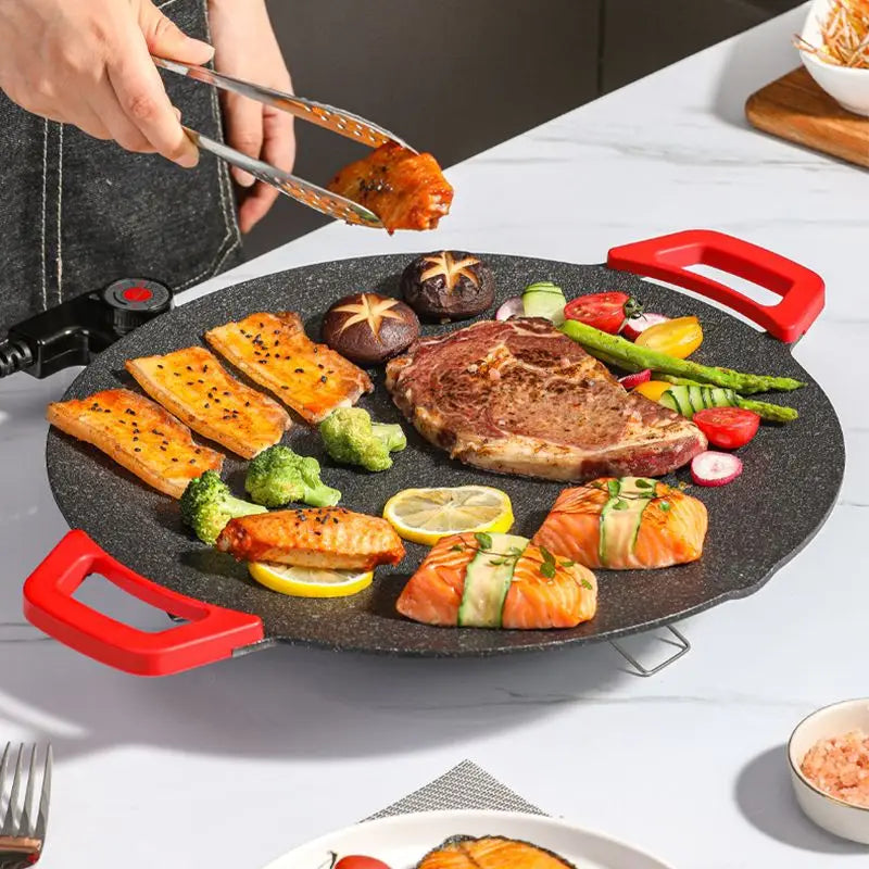 Grill Elétrico Antiaderente - Panela de Pedra - 110V