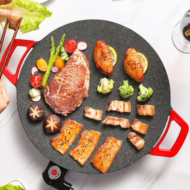 Grill Elétrico Antiaderente - Panela de Pedra - 110V
