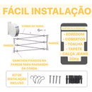Varal Recolhível Retrátil Para Muro, Parede, Apartamento + 10 Prendedores de brinde