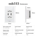 Tomada COIBEU WiFi 2 USB Com Painel De Vidro De Toque De Soquete Botão De Saída Funciona Tuya Alexa Google 2 Tomada e 2USB