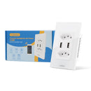 Tomada COIBEU WiFi 2 USB Com Painel De Vidro De Toque De Soquete Botão De Saída Funciona Tuya Alexa Google 2 Tomada e 2USB