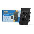 Tomada COIBEU WiFi 2 USB Com Painel De Vidro De Toque De Soquete Botão De Saída Funciona Tuya Alexa Google 2 Tomada e 2USB