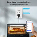 Tomada COIBEU WiFi 2 USB Com Painel De Vidro De Toque De Soquete Botão De Saída Funciona Tuya Alexa Google 2 Tomada e 2USB