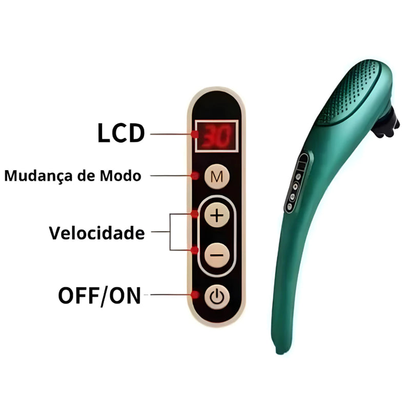 Massageador  Infra-vermelho Bastão Sem Fio com 6 Cabeças