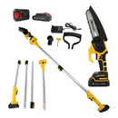 Mini Motosserra Motopodador 25V 1000W com 2 Baterias e Extensor de 3 Metros – Podador de Galhos