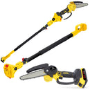 Mini Motosserra Motopodador 25V 1000W com 2 Baterias e Extensor de 3 Metros – Podador de Galhos