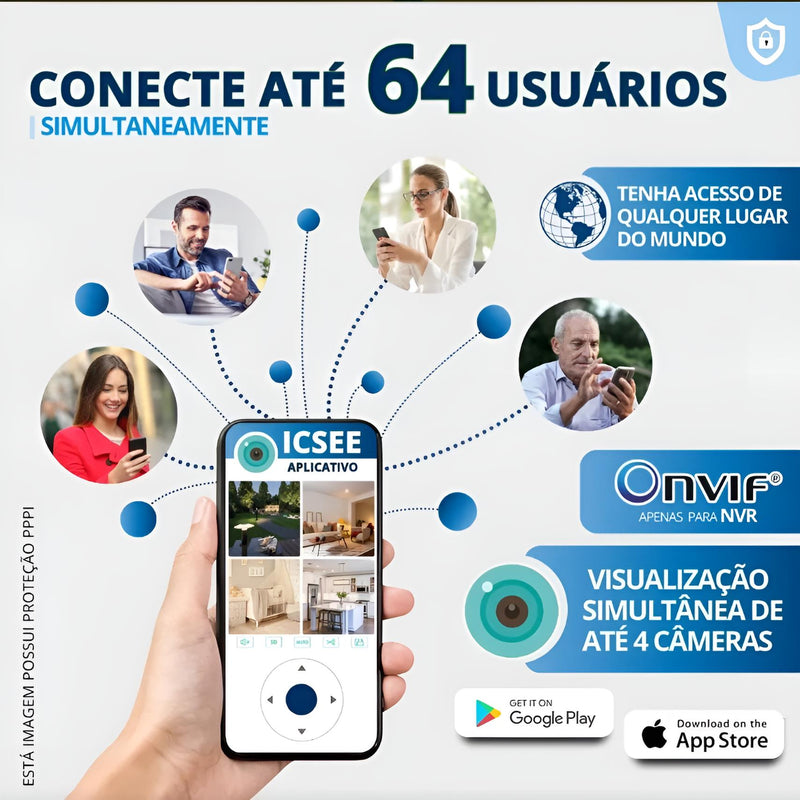 Câmera de Segurança Wi-Fi, 4K 9MP com Lente Tripla, Sirene Integrada e Controle via App ICSee