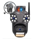 Câmera de Segurança Wi-Fi, 4K 9MP com Lente Tripla, Sirene Integrada e Controle via App ICSee