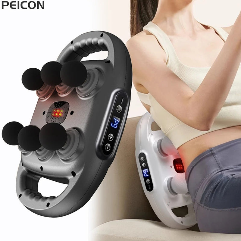 Pistola Massageadora Muscular Profissional – Alta Frequência, 6 Cabeças, Alívio para Costas, Ombros, Cintura e Corpo