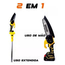 Mini Motosserra Motopodador 25V 1000W com 2 Baterias e Extensor de 3 Metros – Podador de Galhos