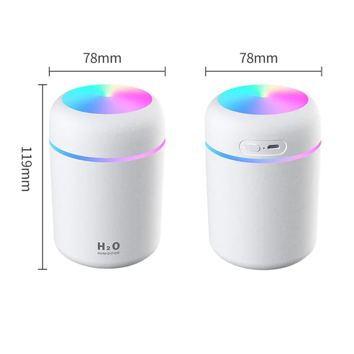 Mini Umidificador de Ar 300ml USB Portátil - H20 Multicolor